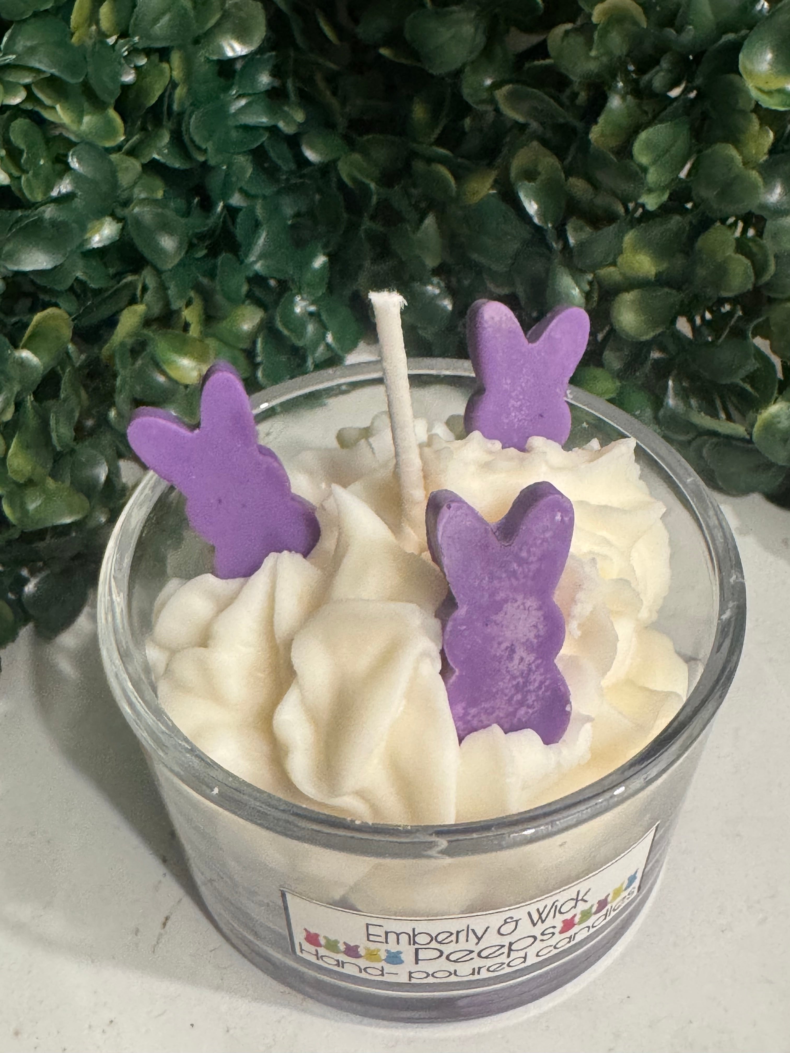 Purple Peeps Easter Soy Candle Marshmallow scented