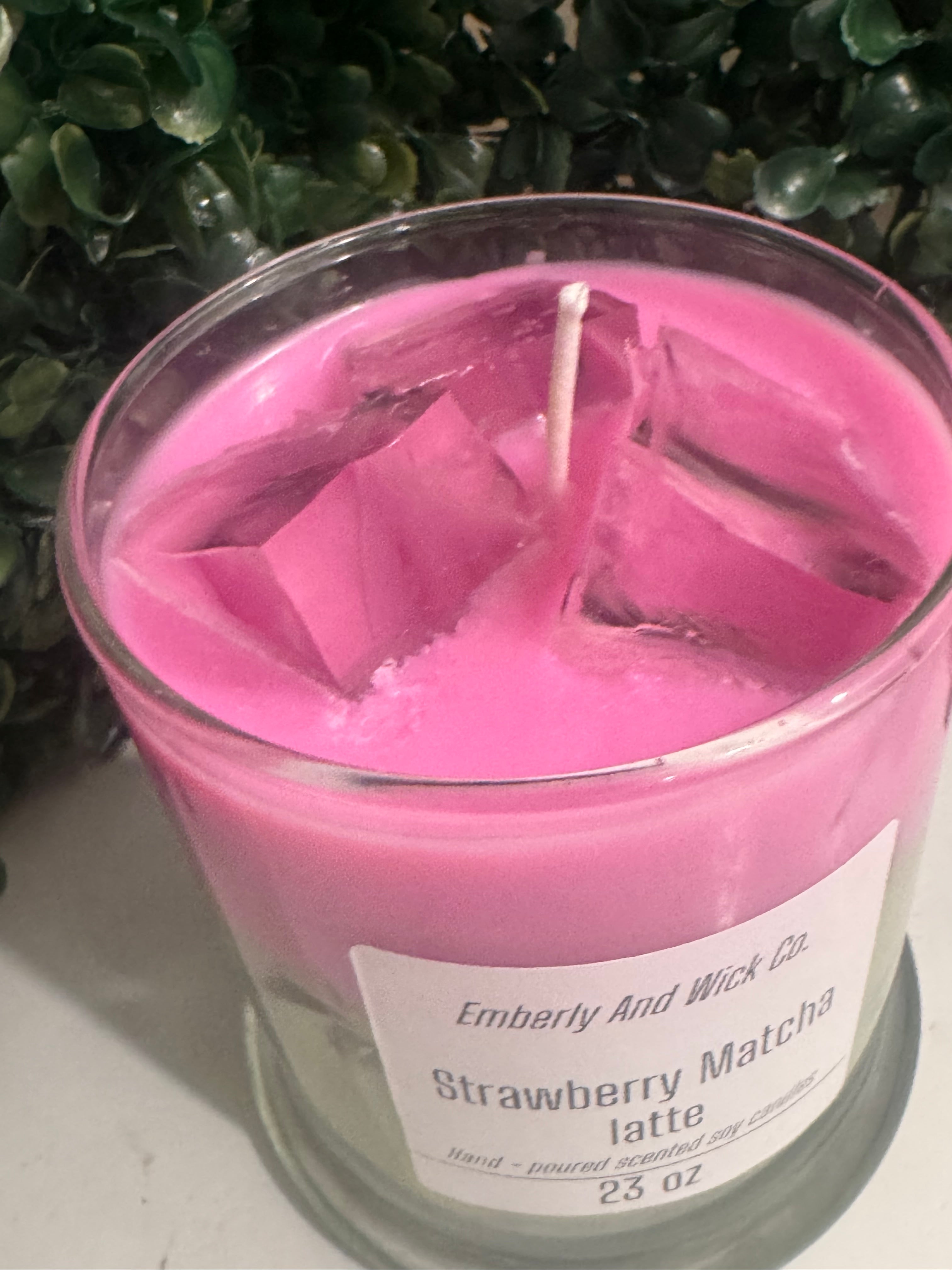 Strawberry Matcha Latte Soy Candle 23 oz