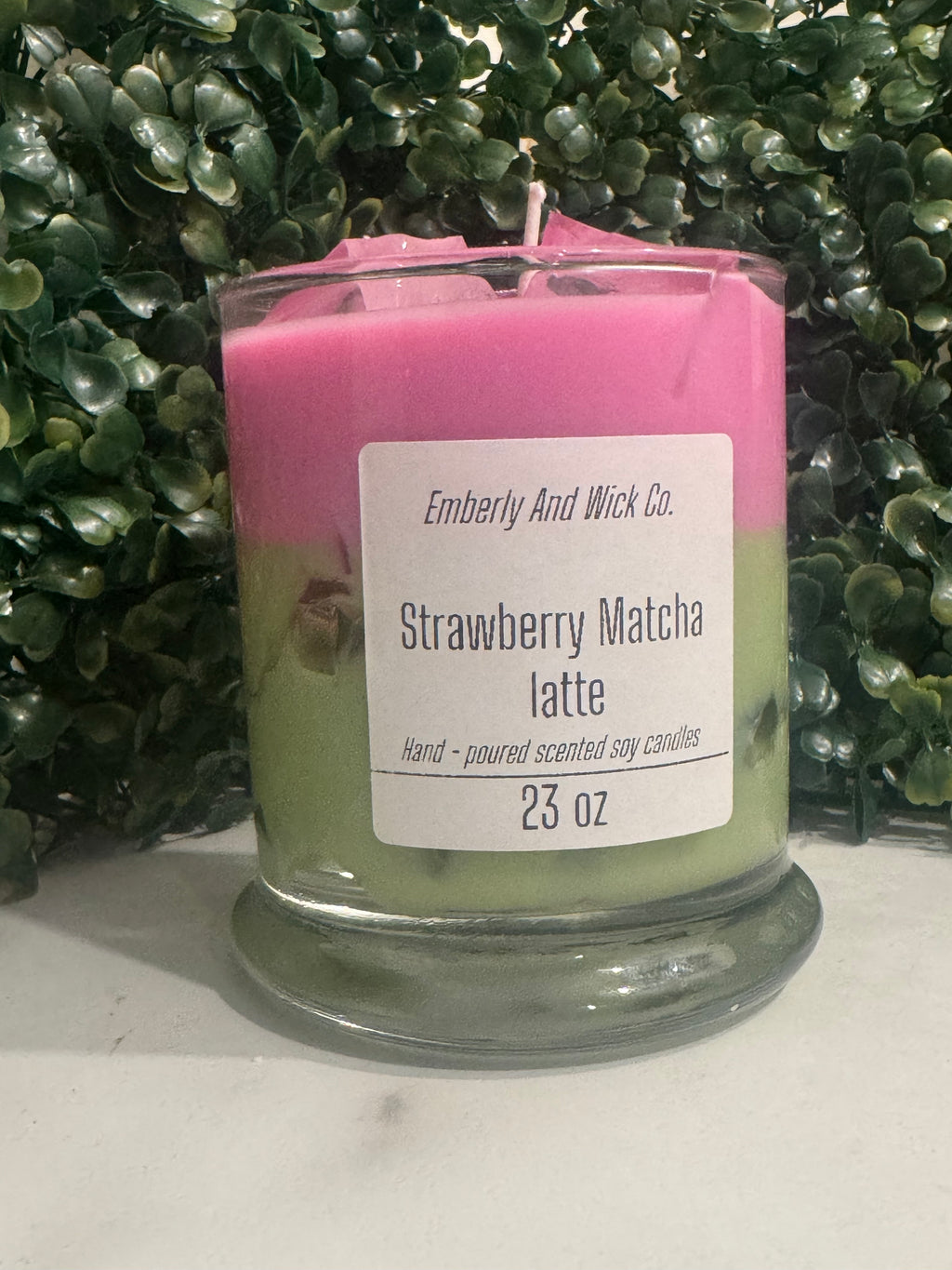 Strawberry Matcha Latte Soy Candle 23 oz