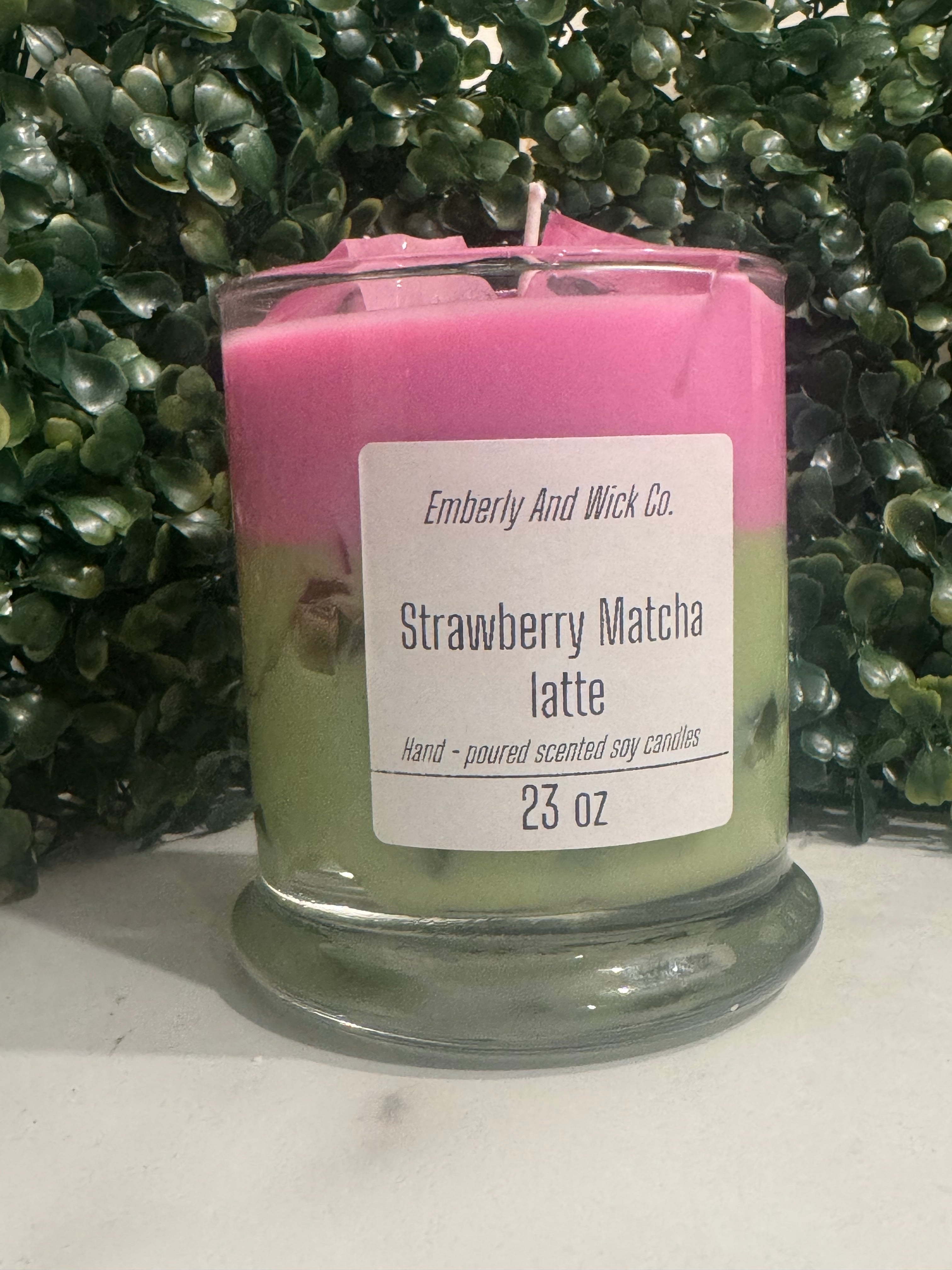 Strawberry Matcha Latte Soy Candle 23 oz