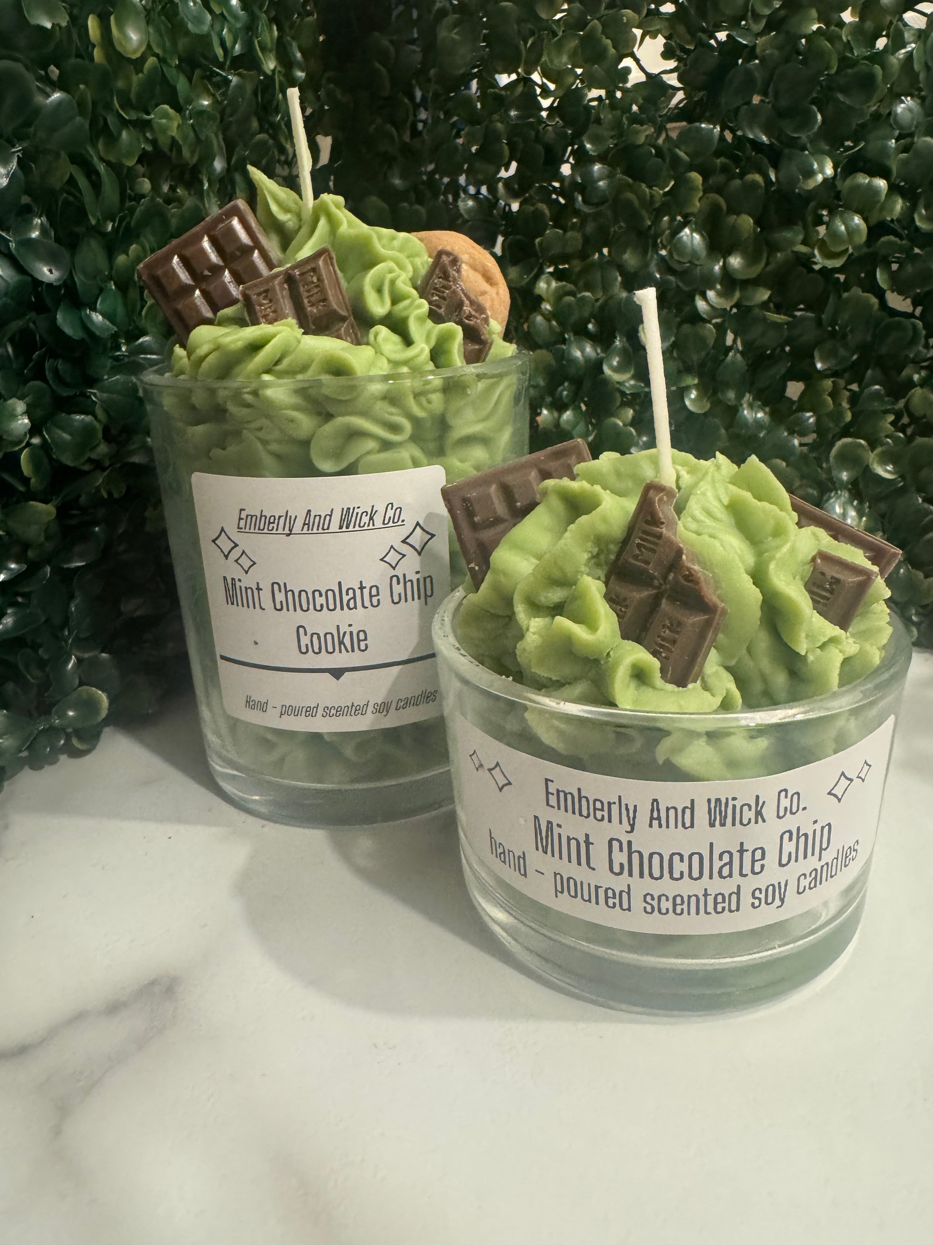 Mint Chocolate Chip Scented Soy Candle - 10 oz