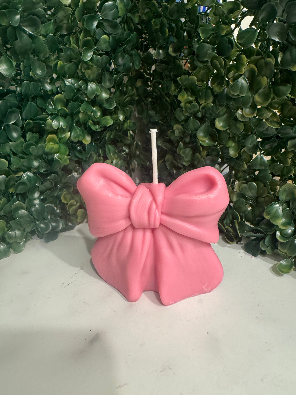 Strawberry scented Bowtie Soy candle