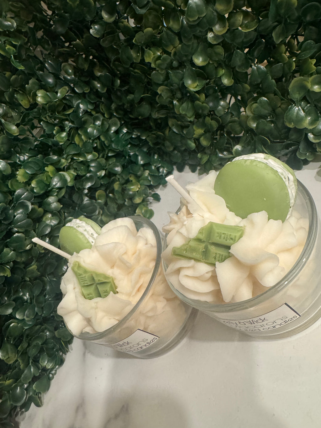 Mint Macarons scented soy candle