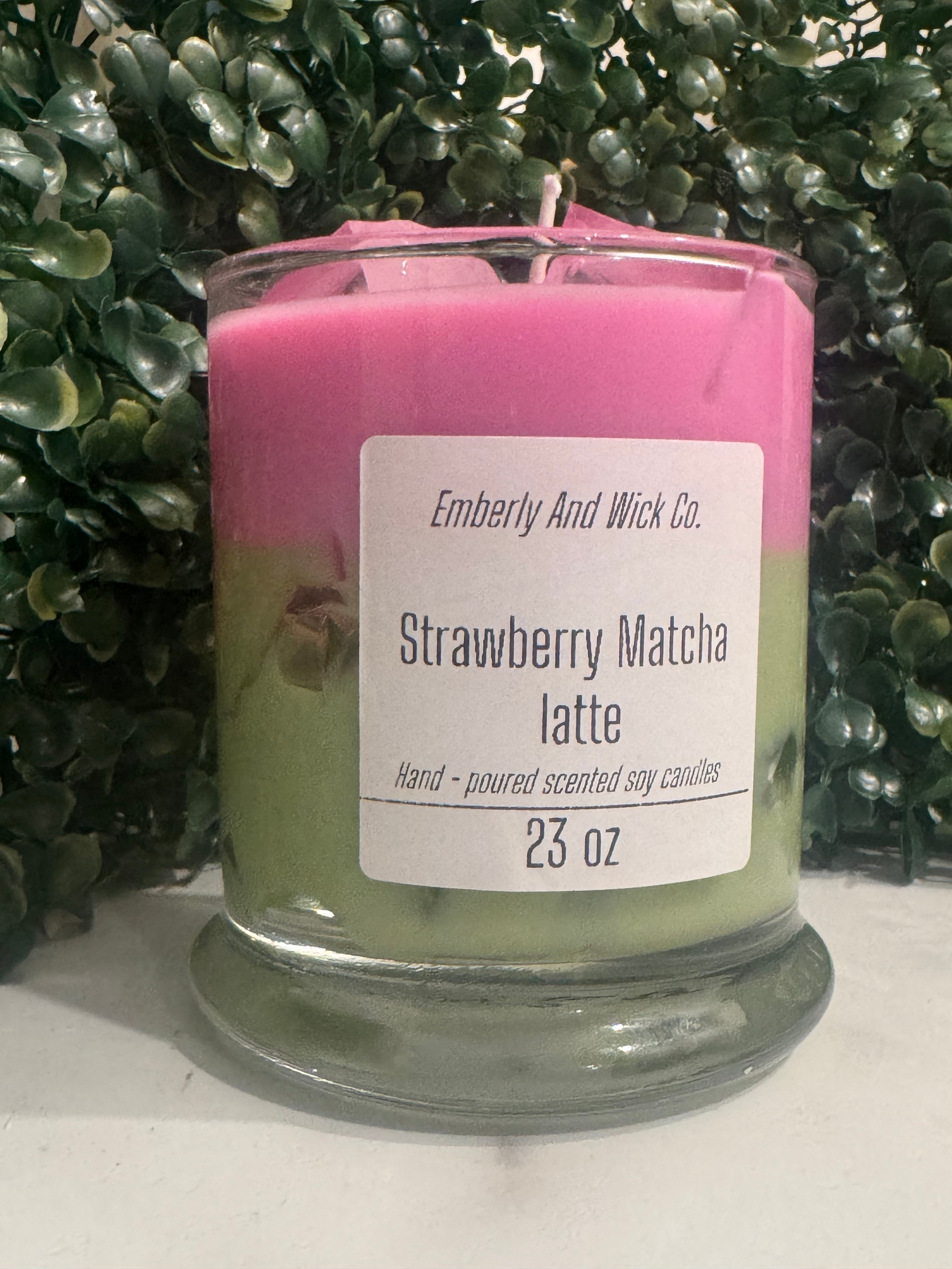 Strawberry Matcha Latte Soy Candle 23 oz
